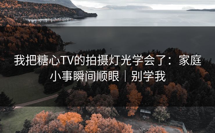 我把糖心TV的拍摄灯光学会了：家庭小事瞬间顺眼｜别学我
